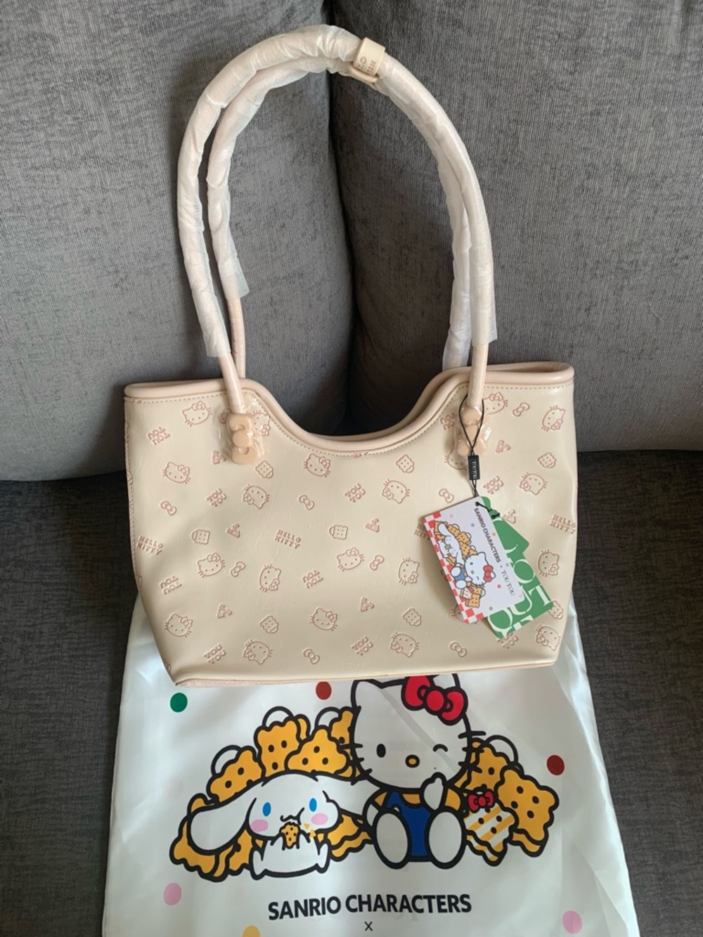 Hello Kitty Sanrio &Tou Tou tote shoulder Bag pink NWT